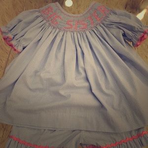 Big Sister Smocked short set